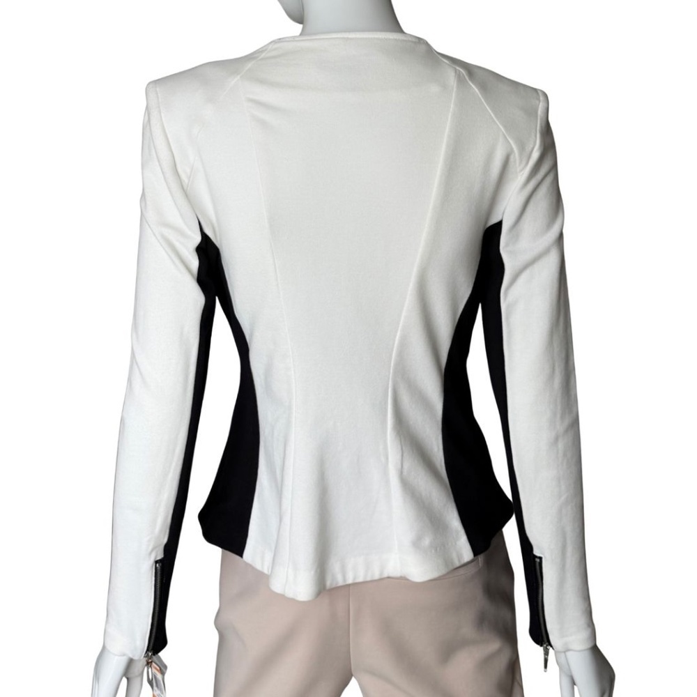 INC International Concepts Black & White Cotton Moto Jacket Size Small NWT - Picture 9 of 9